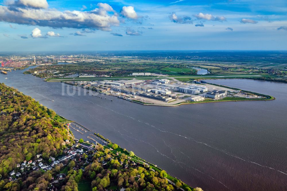 Luftaufnahme Hamburg - Airbus Produktionsgelände und Werksflughafen Finkenwerder in Hamburg