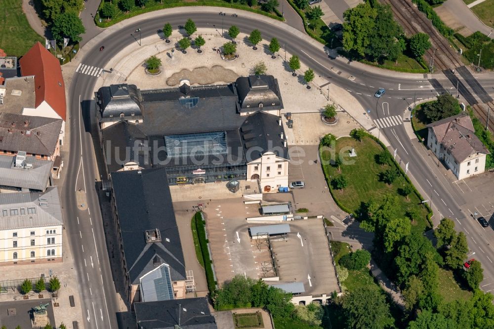 Luftaufnahme Sigmaringen - Altbau- Gebäudekomplex der Deutschen Post in Sigmaringen im Bundesland Baden-Württemberg, Deutschland