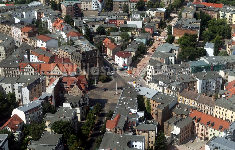 Luftbild Halle / Saale - Altbau - Mehrfamilienhaus - Wohngebiete am Rannischer Platz in Halle / Saale in Sachsen-Anhalt