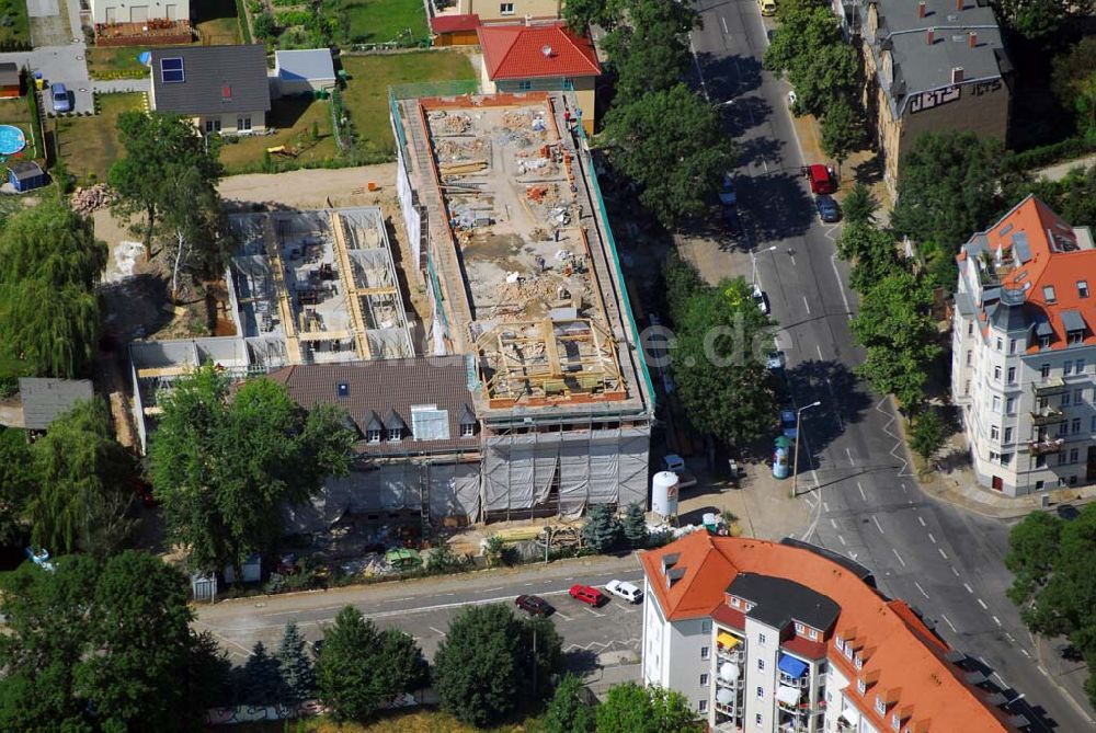 Leipzig von oben - Altbausanierung in der Leipzig Connewitz an der Windscheidtstraße Ecke Selneckerstraße