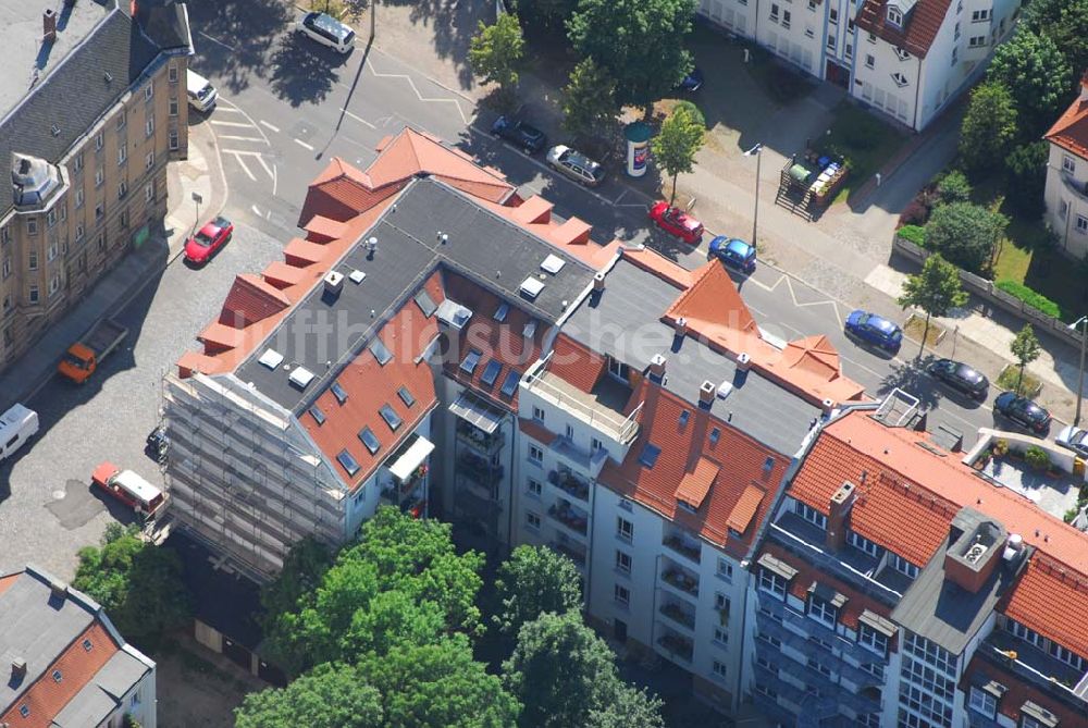 Luftbild Leipzig - Altbausanierung in der Leipziger Südvorstadt an der Windscheidtstraße Ecke Scheffelstraße