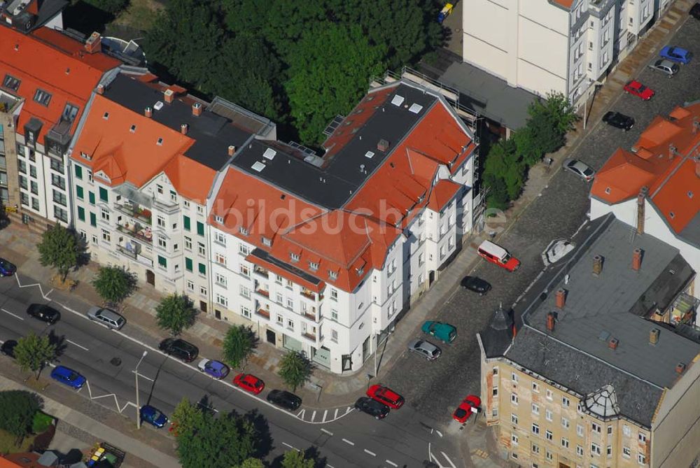 Luftbild Leipzig - Altbausanierung in der Leipziger Südvorstadt an der Windscheidtstraße Ecke Scheffelstraße