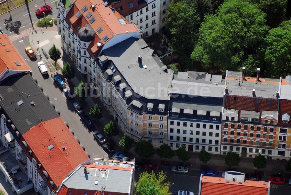 Leipzig von oben - Altbausanierung in der Leipziger Volkmarstraße