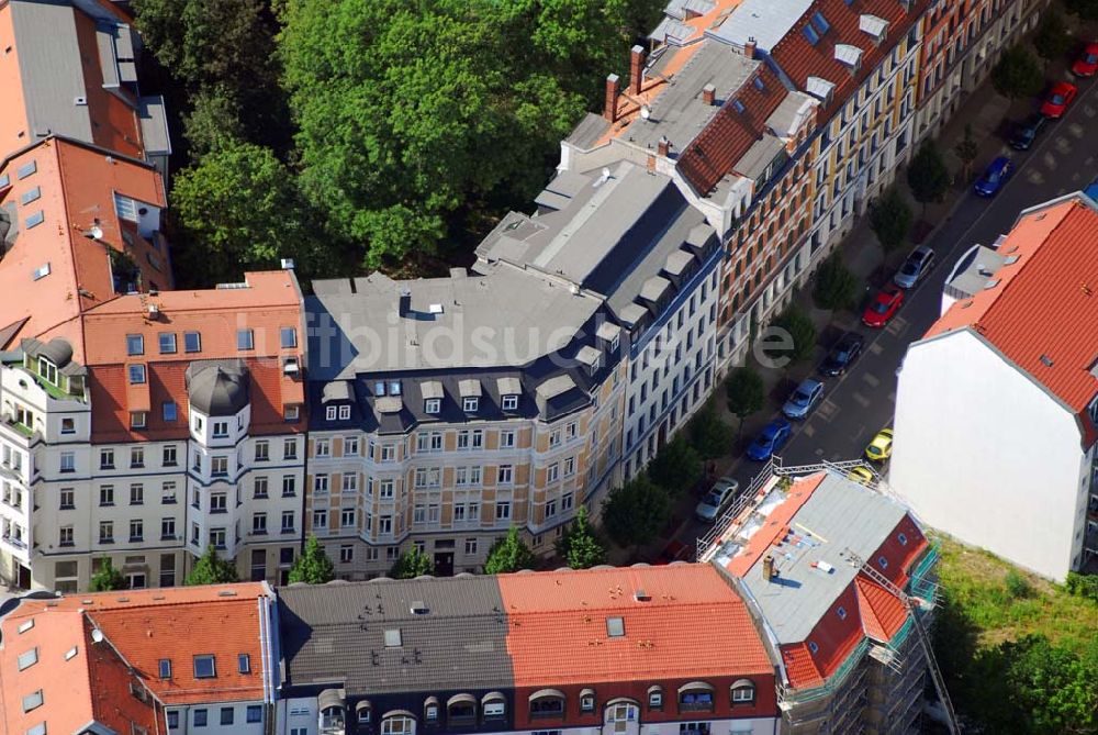 Leipzig aus der Vogelperspektive: Altbausanierung in der Leipziger Volkmarstraße