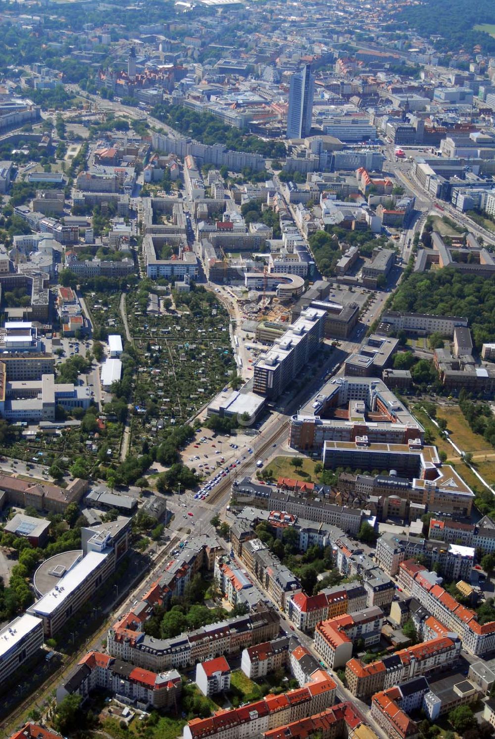 Leipzig aus der Vogelperspektive: Altbausanierung in der Leipziger Volkmarstraße / Prager Straße