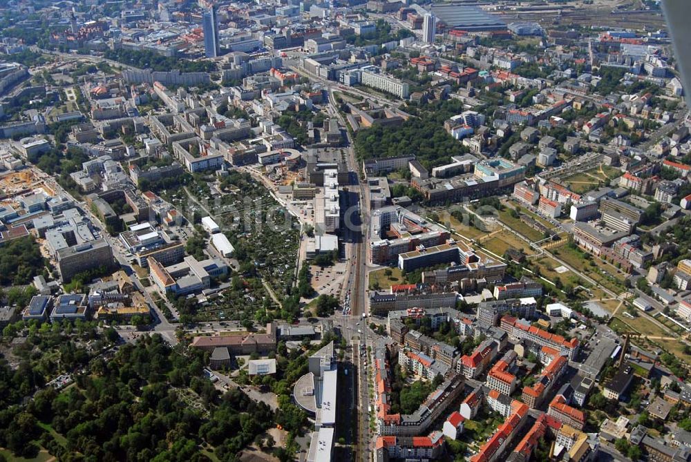 Leipzig von oben - Altbausanierung in der Leipziger Volkmarstraße / Prager Straße