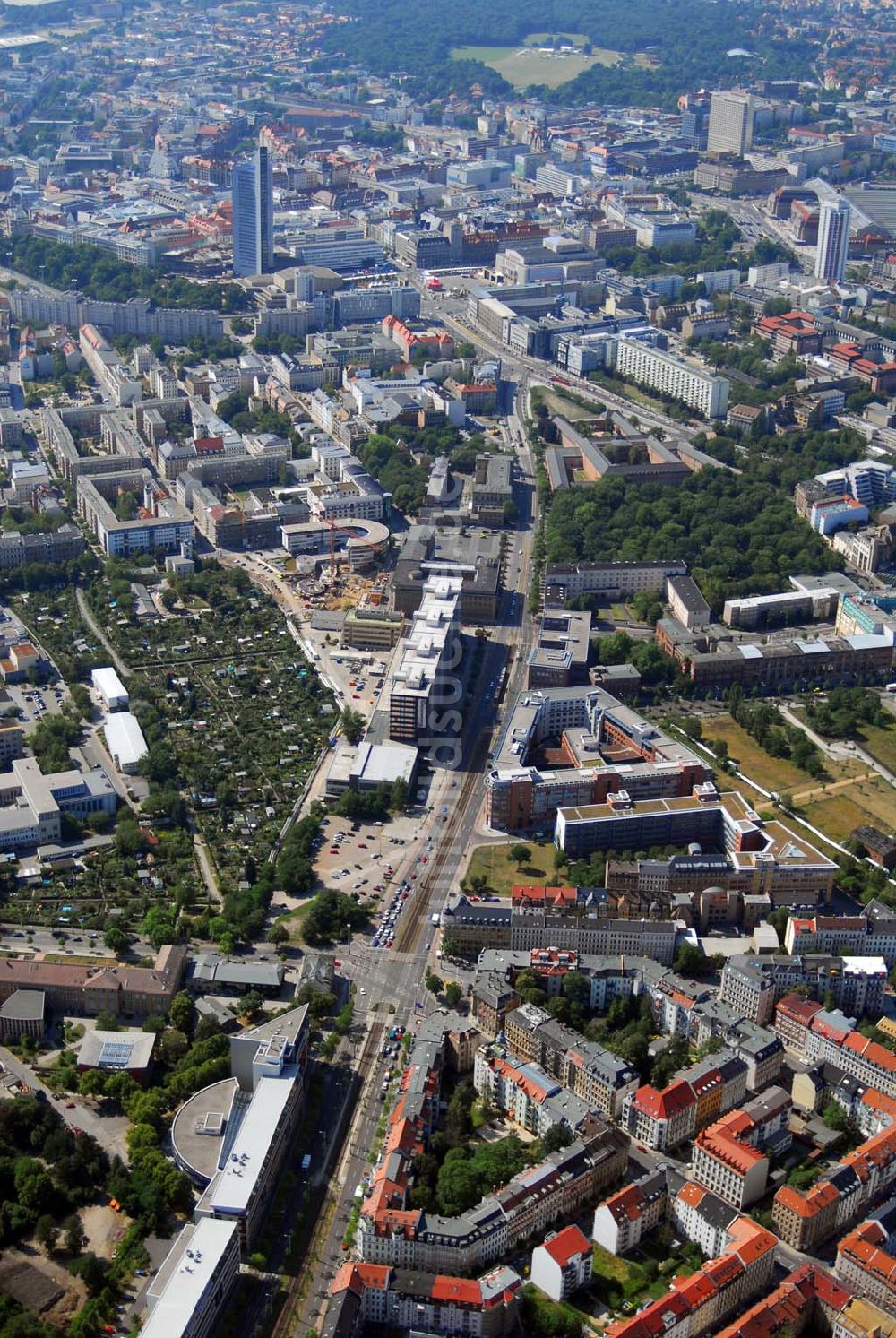 Leipzig aus der Vogelperspektive: Altbausanierung in der Leipziger Volkmarstraße / Prager Straße