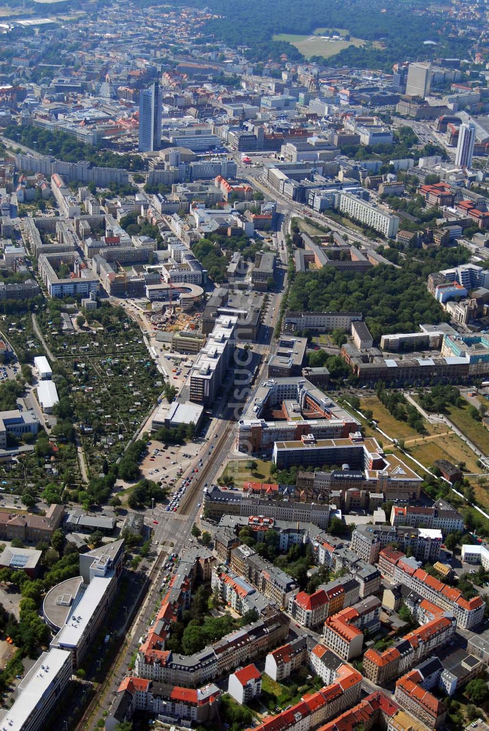 Luftbild Leipzig - Altbausanierung in der Leipziger Volkmarstraße / Prager Straße