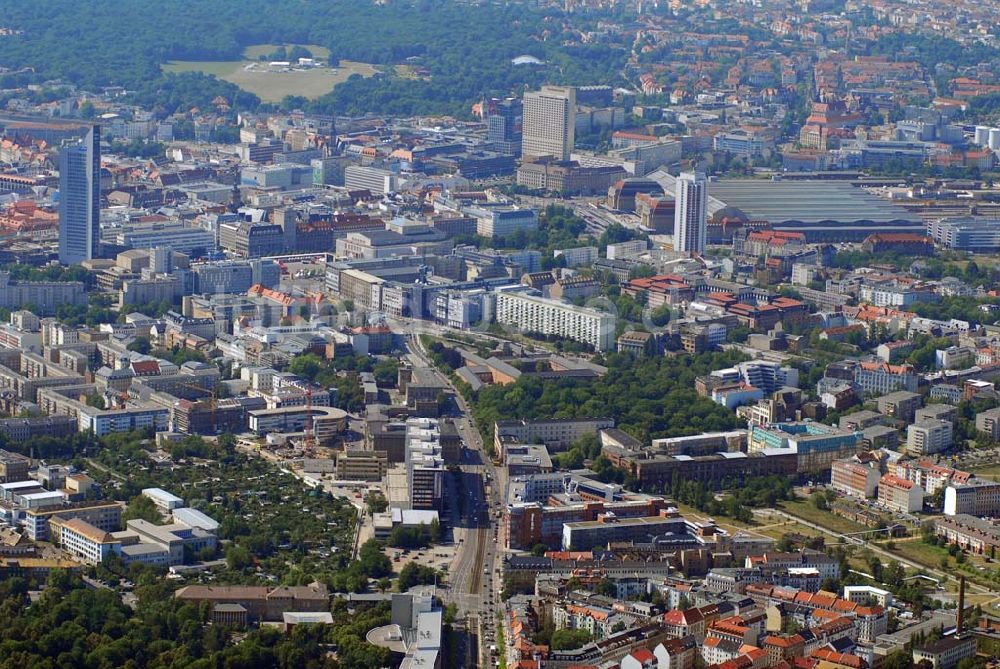 Leipzig von oben - Altbausanierung in der Leipziger Volkmarstraße / Prager Straße