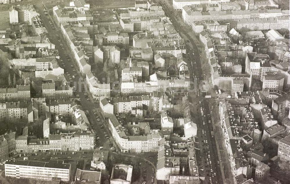 Berlin aus der Vogelperspektive: Altbauwohngebiet zwischen Friedrichshain und Prenzlauer Berg