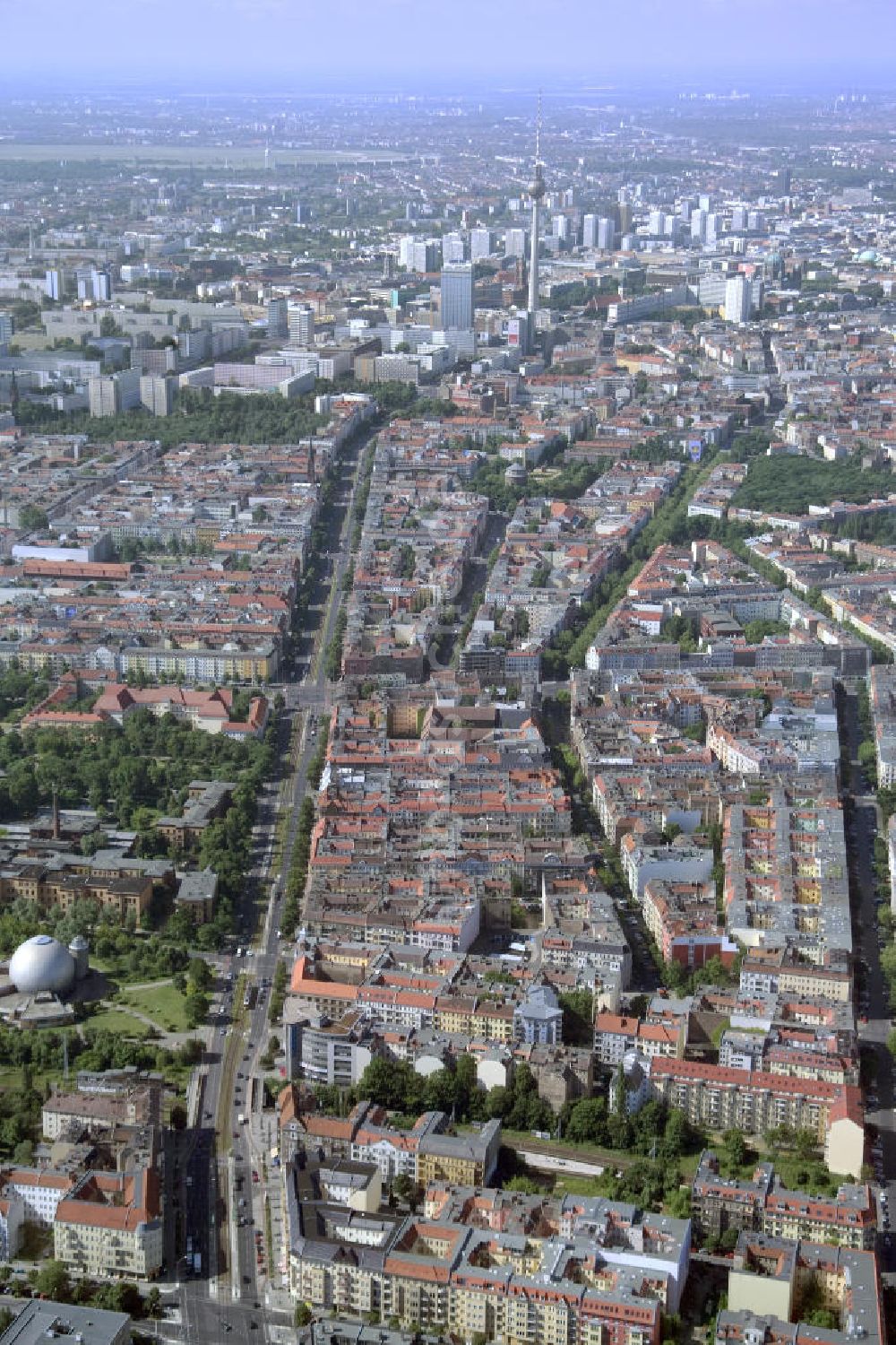 Luftbild Berlin - Altbauwohngebiete Berlin Prenzlauer Berg