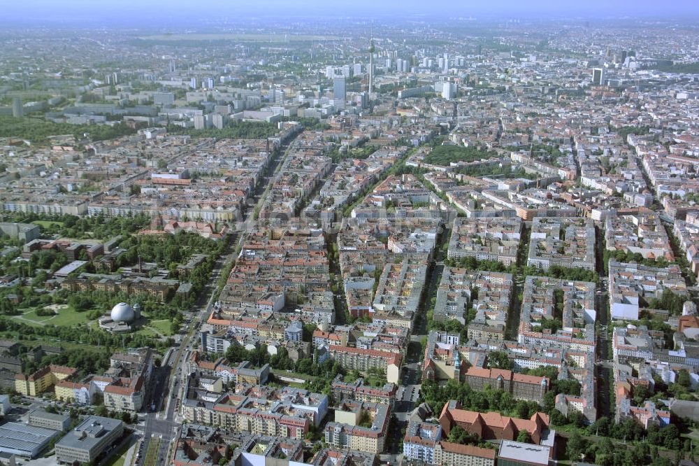 Luftaufnahme Berlin - Altbauwohngebiete Berlin Prenzlauer Berg