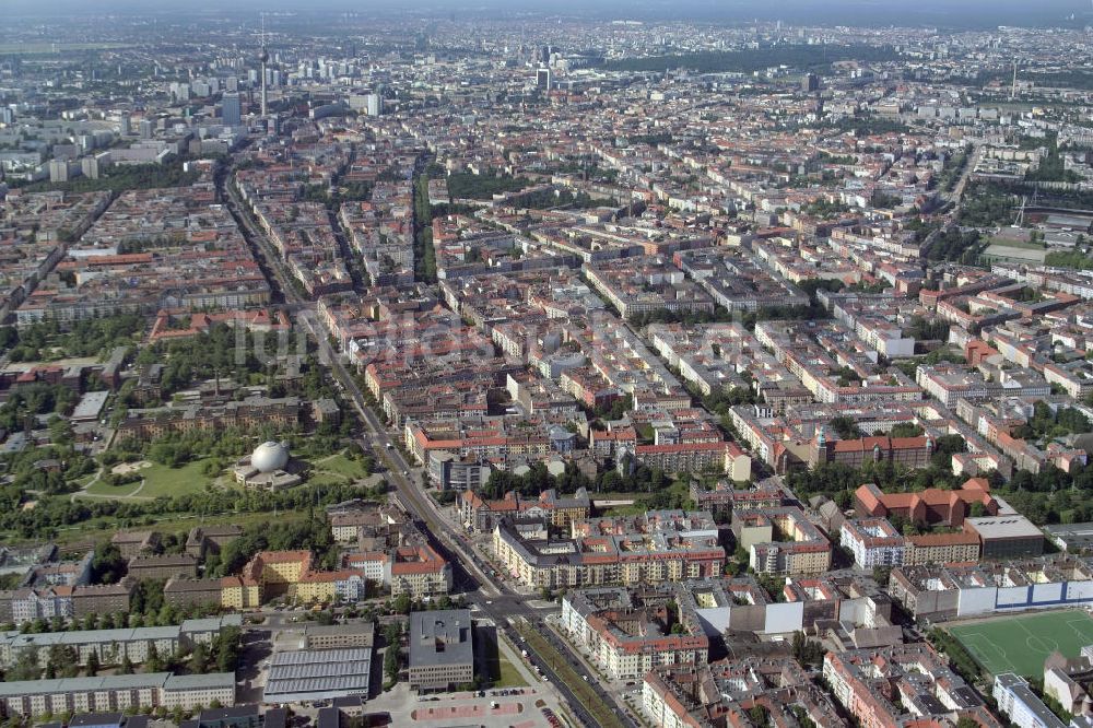 Luftbild Berlin - Altbauwohngebiete Berlin Prenzlauer Berg