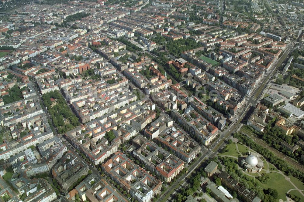 Luftaufnahme Berlin - Altbauwohngebiete Berlin Prenzlauer Berg