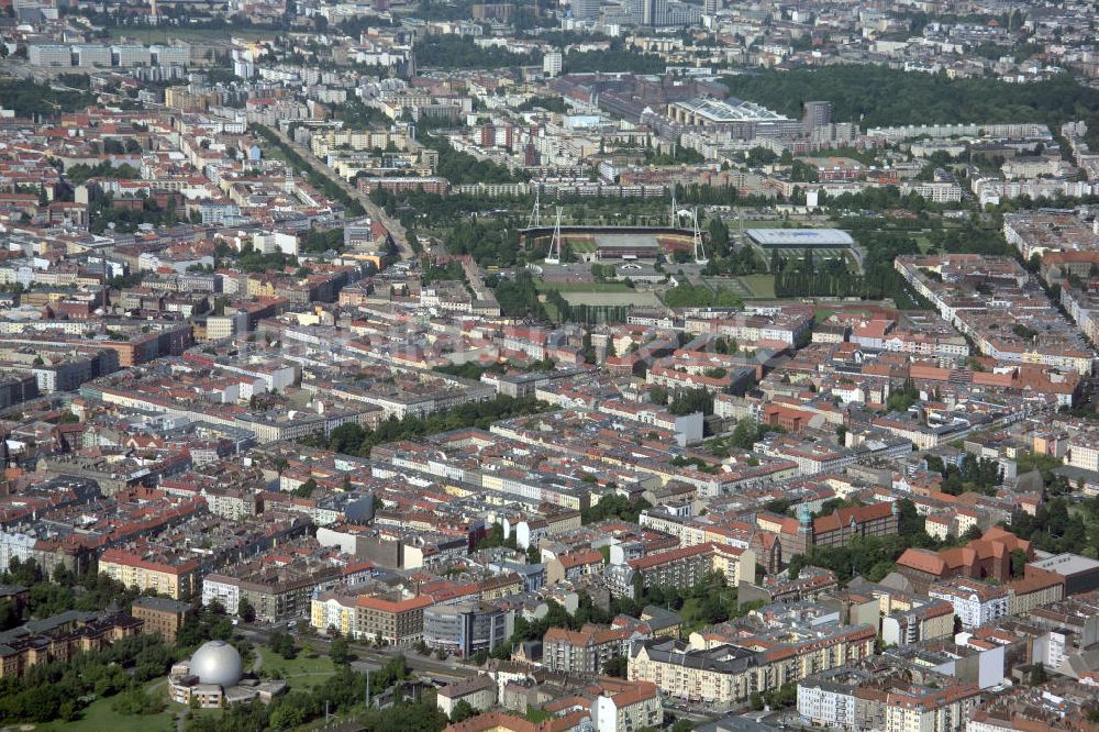 Luftaufnahme Berlin - Altbauwohngebiete Berlin Prenzlauer Berg