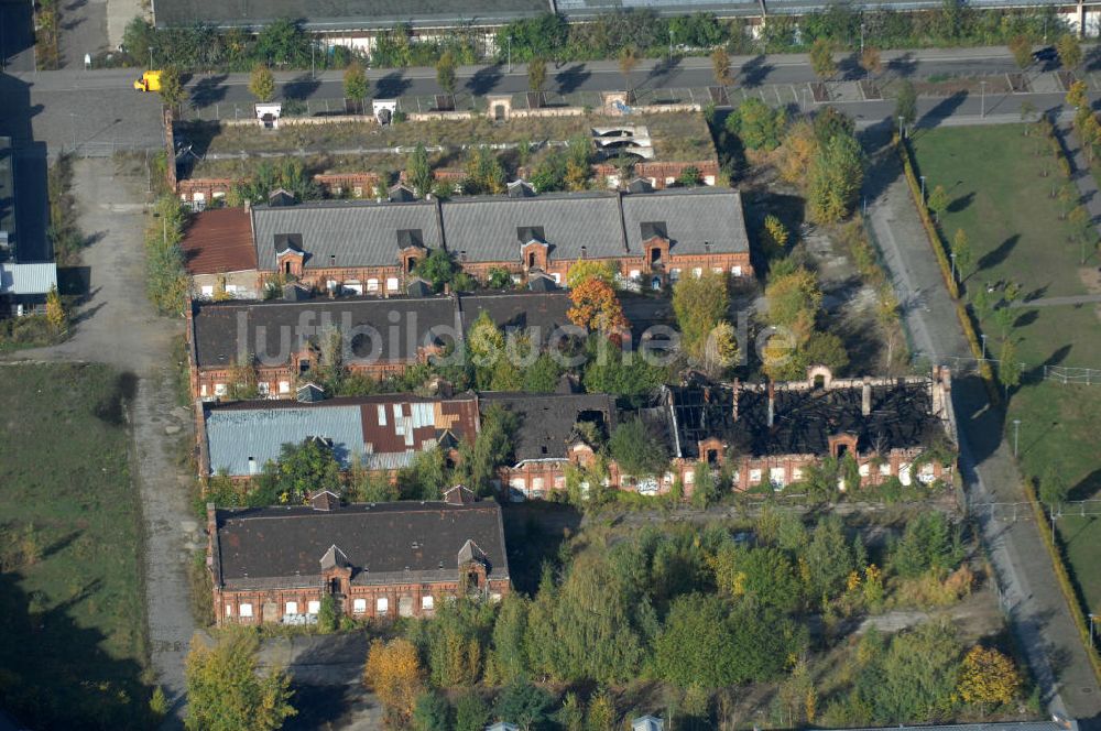 Luftbild Berlin - Alte Schlachthofhallen an der August-Lindemann-Straße in Berlin-Friedrichshain