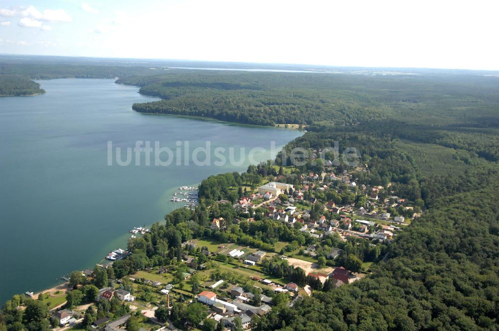 Schorfheide aus der Vogelperspektive: Altenhof am Werbellinsee in Brandenburg