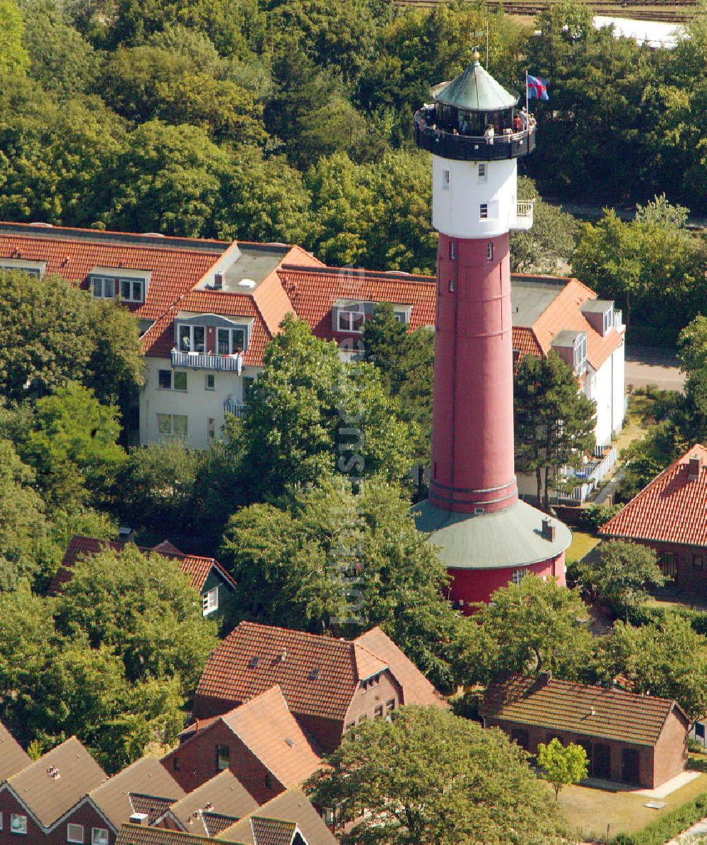 Wangerooge von oben - Alter Leuchturm auf Wangerooge