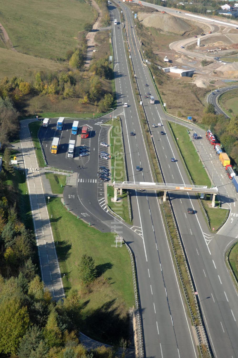 Eisenach aus der Vogelperspektive: Alter Trassen-Verlauf der A 4 bei Eisenach