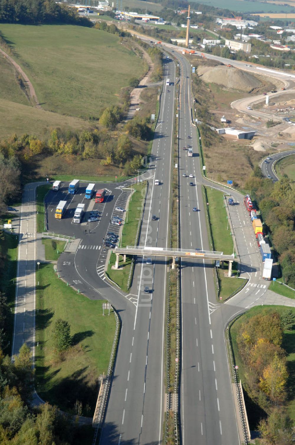 Luftbild Eisenach - Alter Trassen-Verlauf der A 4 bei Eisenach