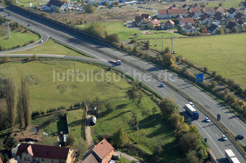 Luftbild Eisenach - Alter Trassen-Verlauf der A 4 bei Eisenach