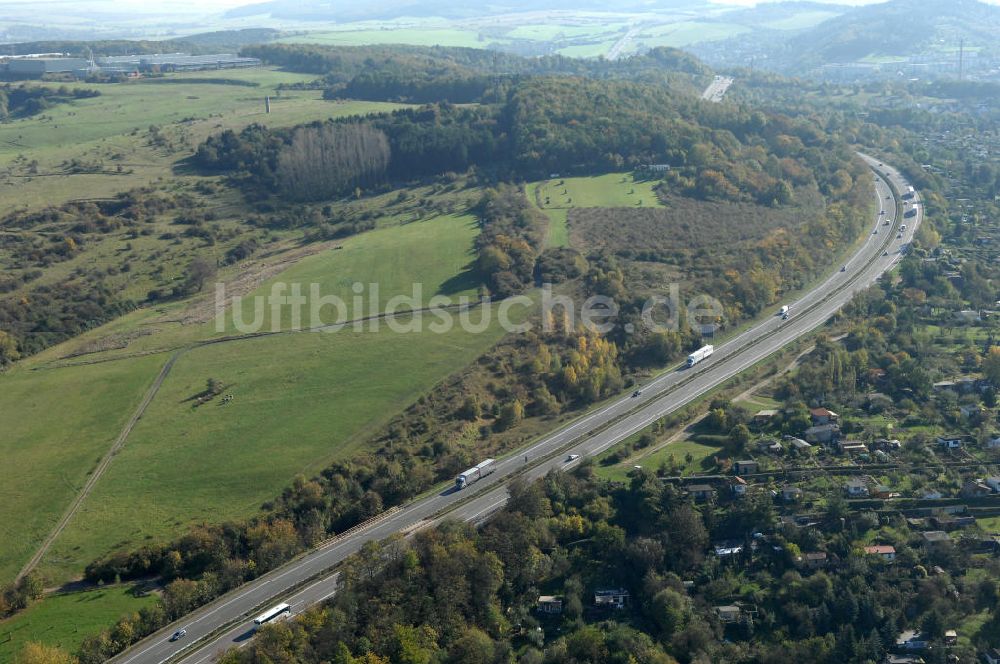 Eisenach von oben - Alter Trassen-Verlauf der A 4 bei Eisenach