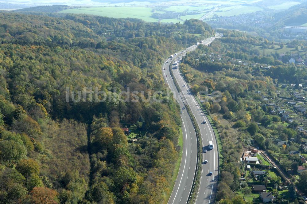 Luftbild Eisenach - Alter Trassen-Verlauf der A 4 bei Eisenach