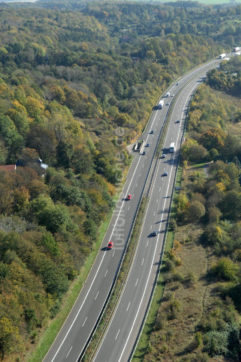 Luftaufnahme Eisenach - Alter Trassen-Verlauf der A 4 bei Eisenach