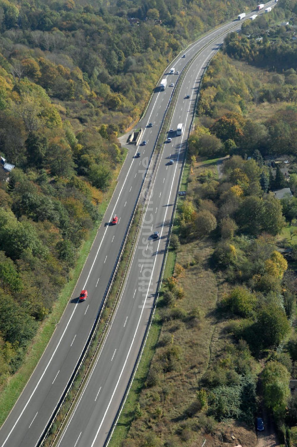 Eisenach von oben - Alter Trassen-Verlauf der A 4 bei Eisenach