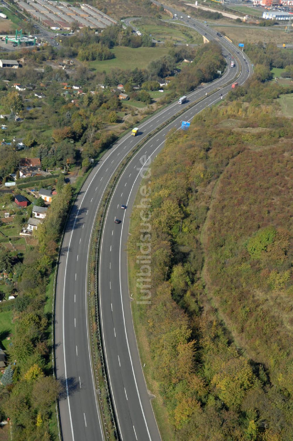 Luftaufnahme Eisenach - Alter Trassen-Verlauf der A 4 bei Eisenach