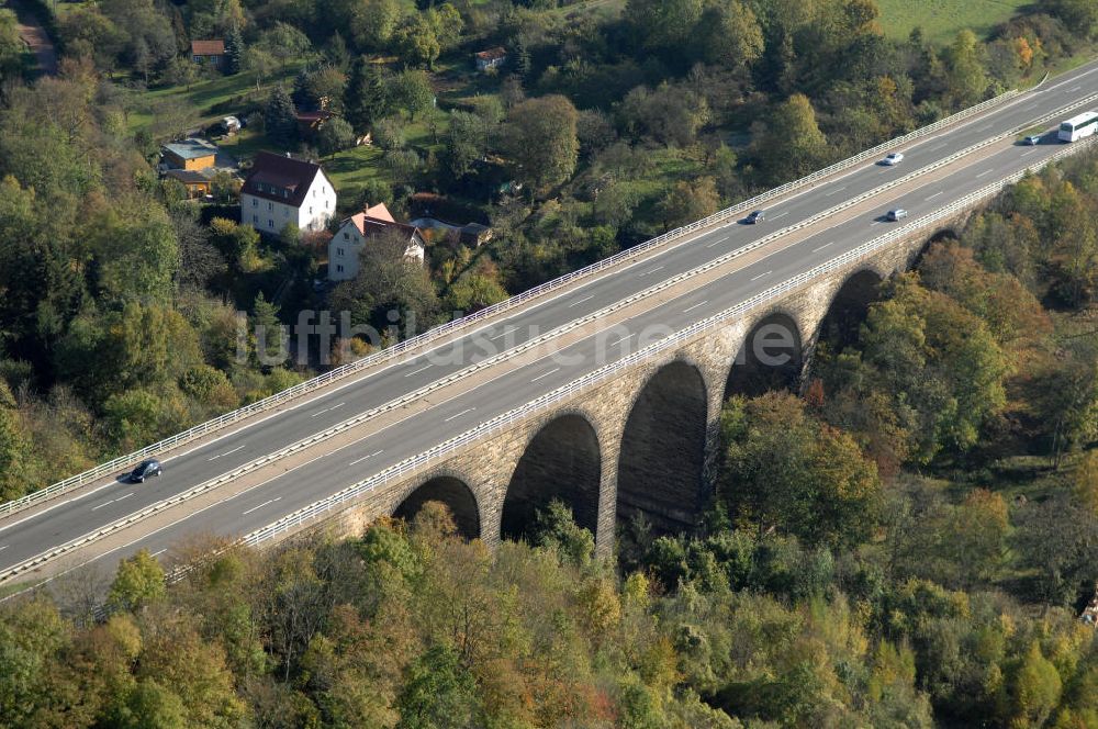 Luftbild Eisenach - Alter Trassen-Verlauf der A 4 bei Eisenach