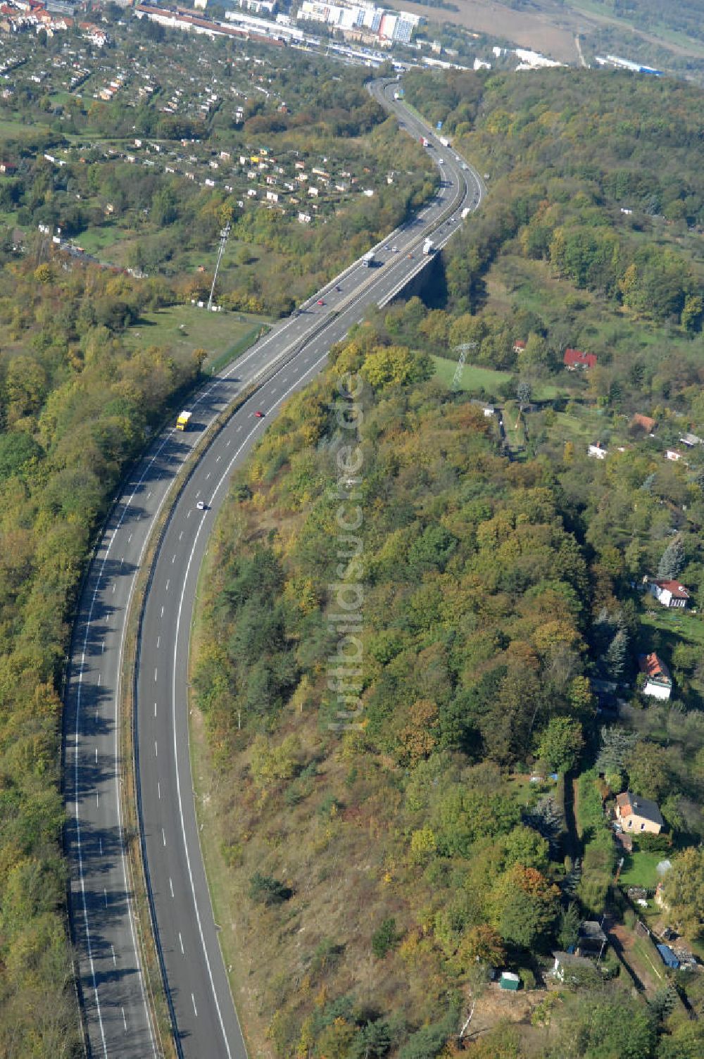 Luftbild Eisenach - Alter Trassen-Verlauf der A 4 bei Eisenach