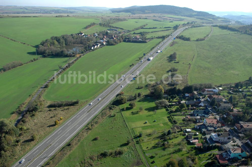 Eisenach aus der Vogelperspektive: Alter Trassen-Verlauf der A 4 bei Eisenach