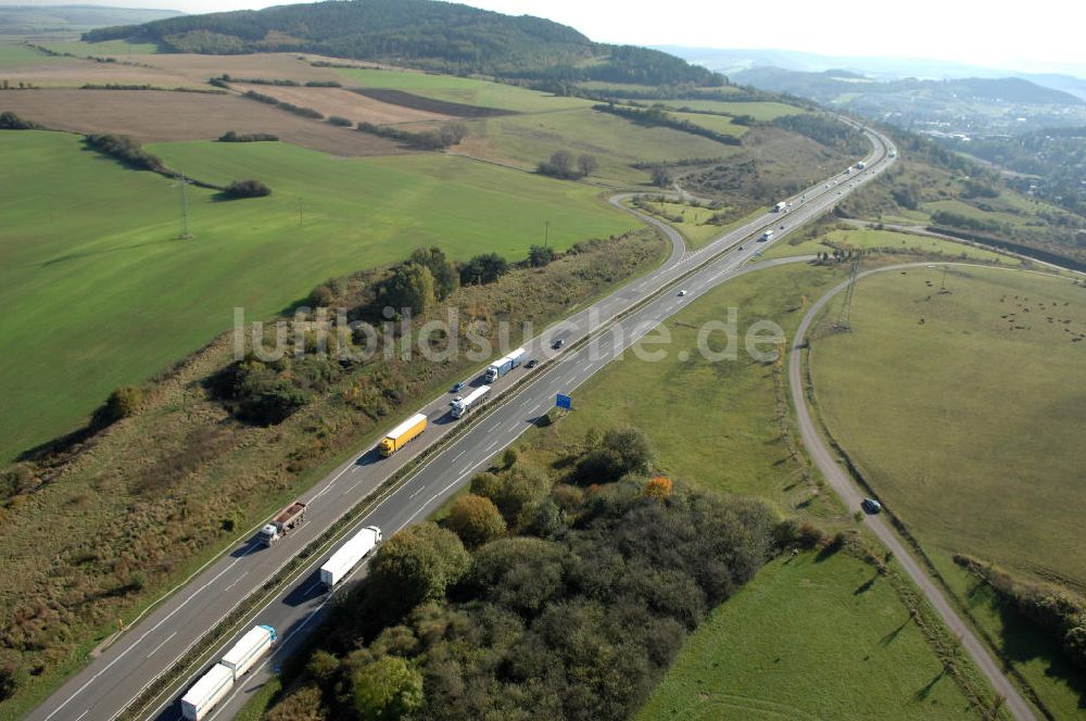 Luftbild Eisenach - Alter Trassen-Verlauf der A 4 bei Eisenach