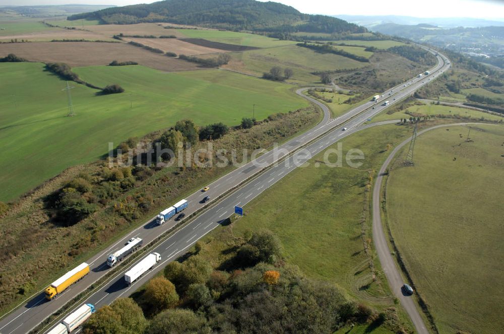 Luftaufnahme Eisenach - Alter Trassen-Verlauf der A 4 bei Eisenach