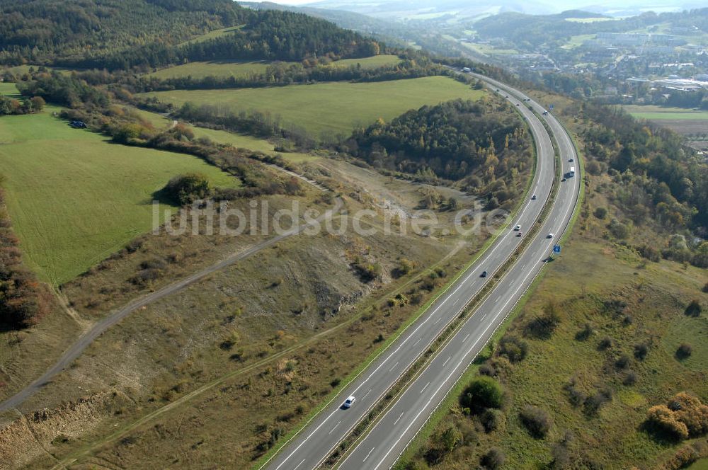 Luftbild Eisenach - Alter Trassen-Verlauf der A 4 bei Eisenach