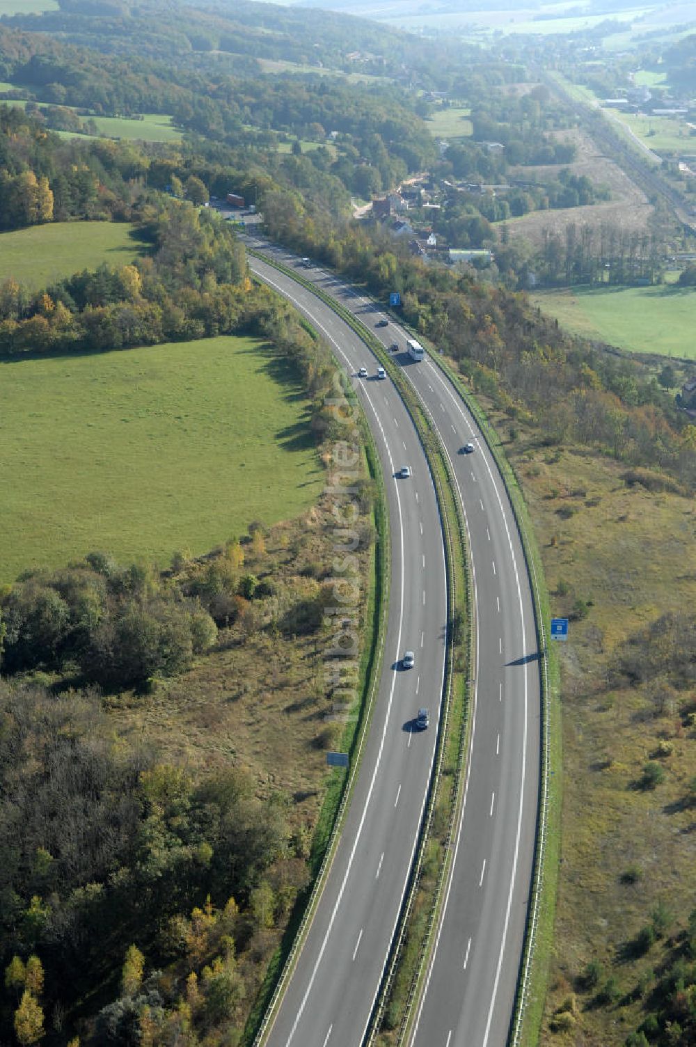 Luftaufnahme Eisenach - Alter Trassen-Verlauf der A 4 bei Eisenach