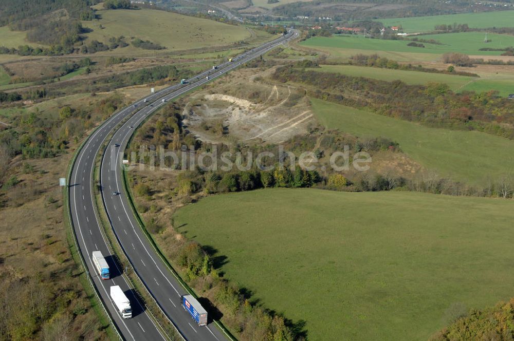 Luftaufnahme Eisenach - Alter Trassen-Verlauf der A 4 bei Eisenach