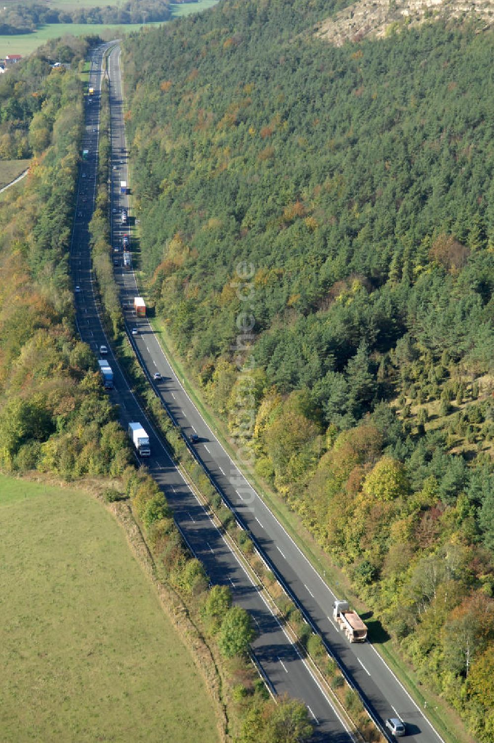 Eisenach von oben - Alter Trassen-Verlauf der A 4 bei Eisenach