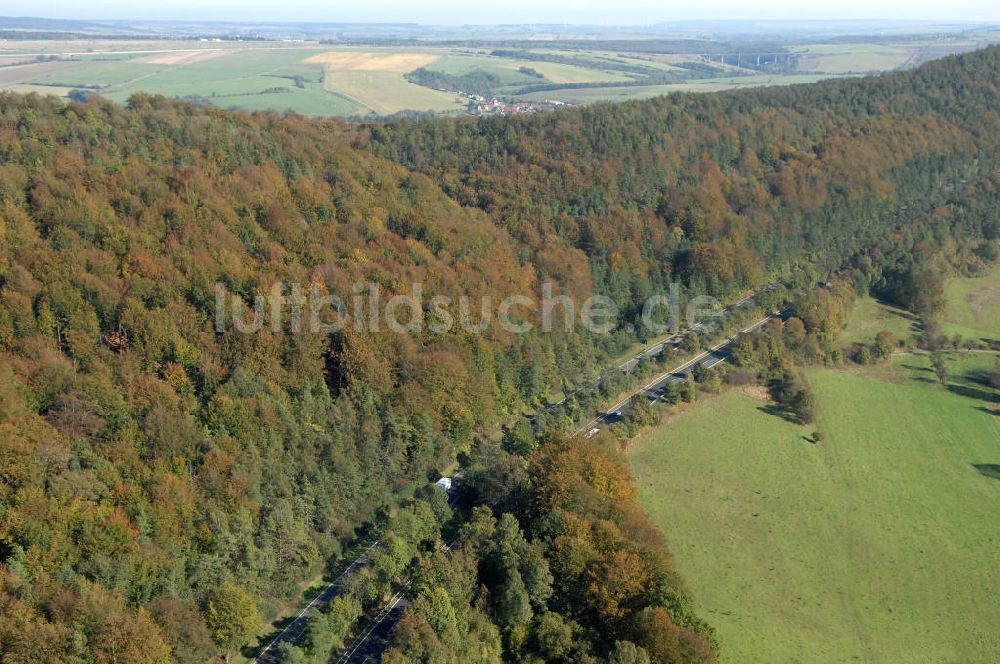 Luftbild Eisenach - Alter Trassen-Verlauf der A 4 bei Eisenach