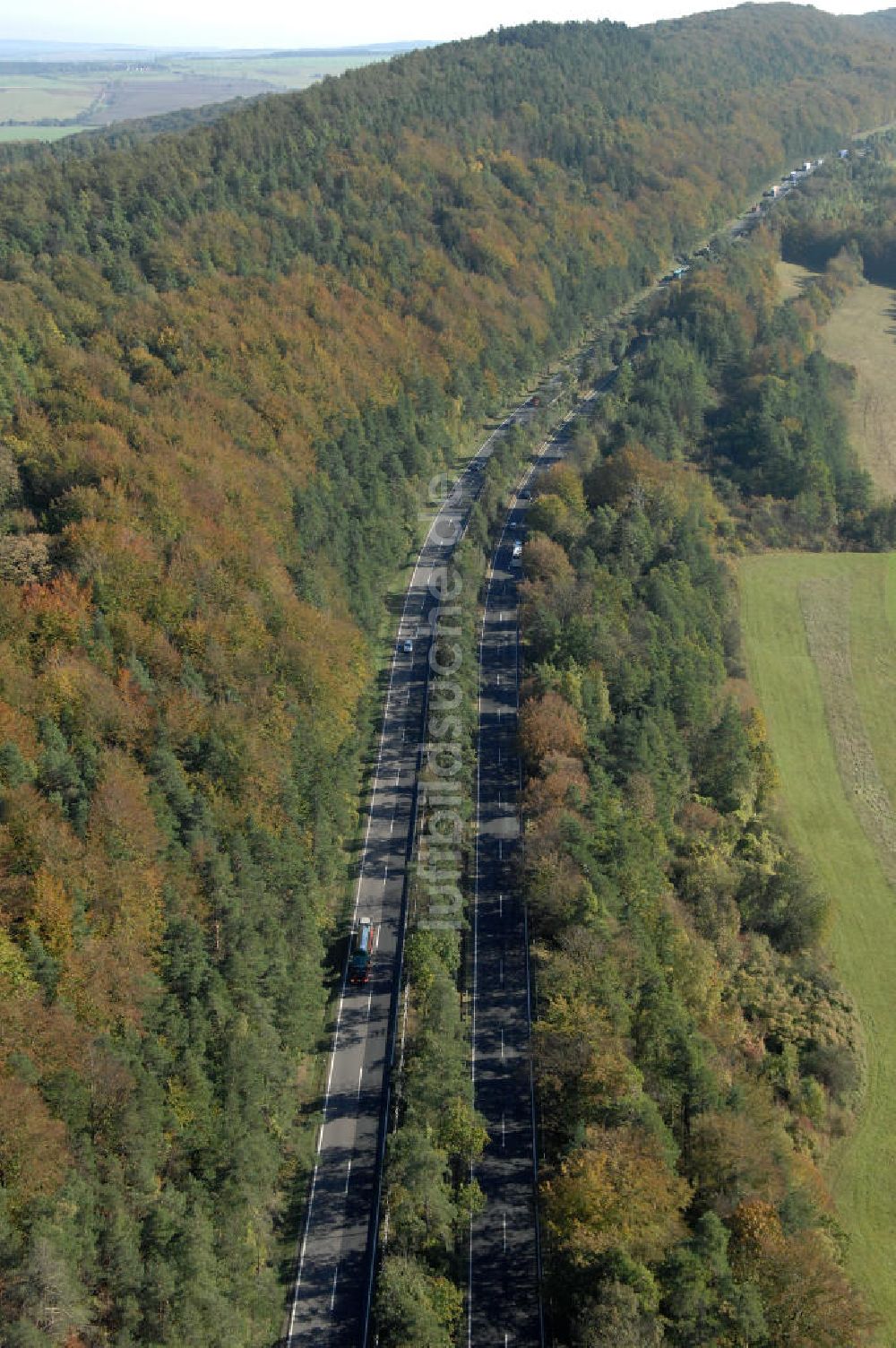 Luftaufnahme Eisenach - Alter Trassen-Verlauf der A 4 bei Eisenach