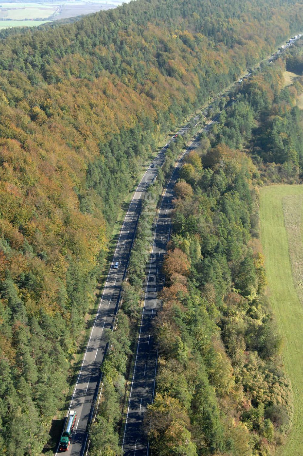 Eisenach von oben - Alter Trassen-Verlauf der A 4 bei Eisenach