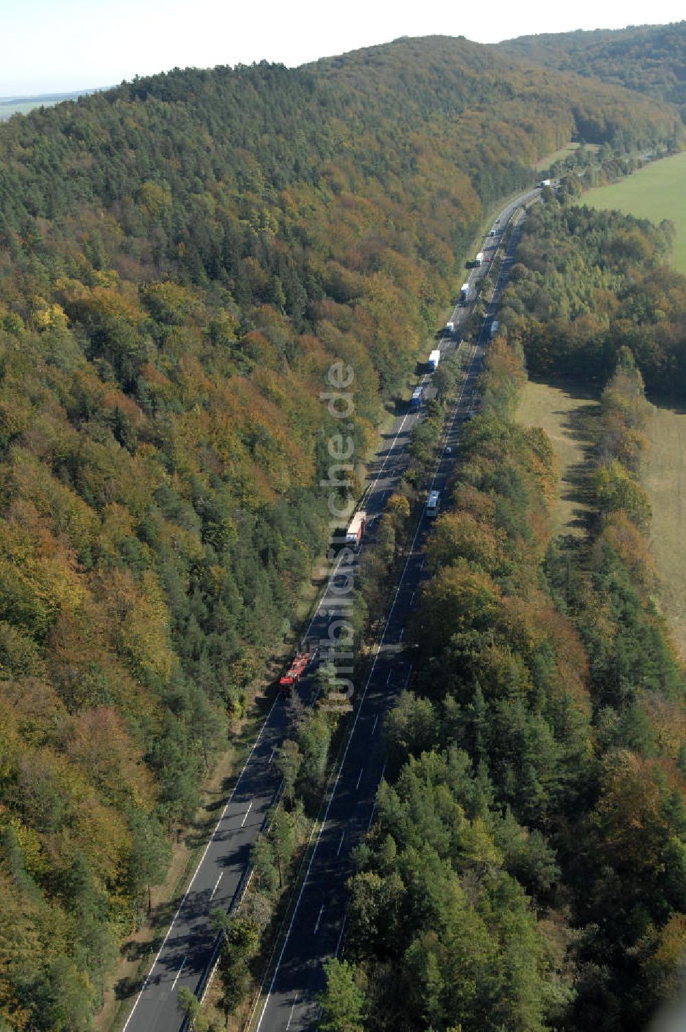 Eisenach aus der Vogelperspektive: Alter Trassen-Verlauf der A 4 bei Eisenach