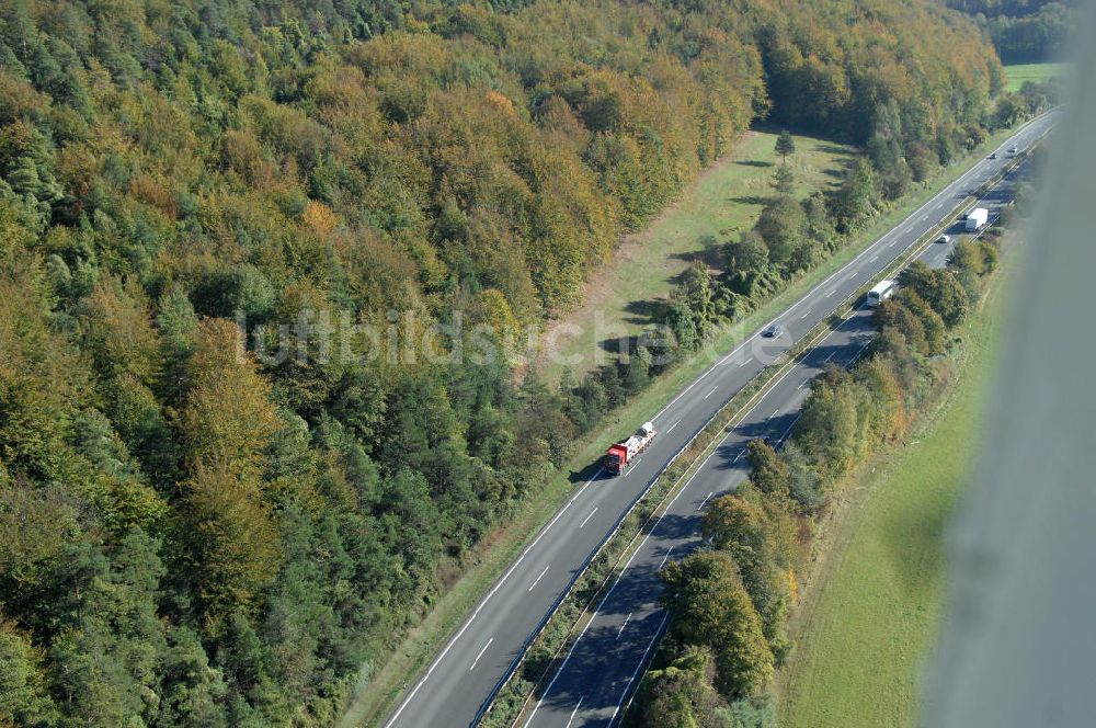 Eisenach von oben - Alter Trassen-Verlauf der A 4 bei Eisenach