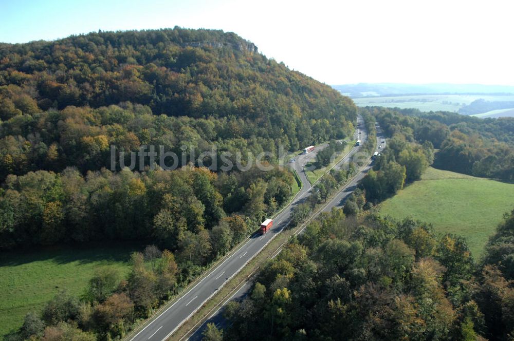 Luftaufnahme Eisenach - Alter Trassen-Verlauf der A 4 bei Eisenach