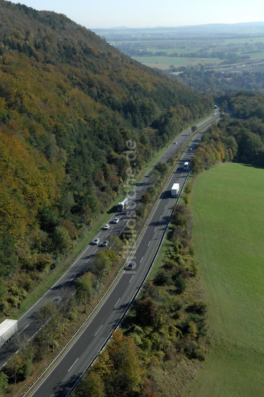 Luftbild Eisenach - Alter Trassen-Verlauf der A 4 bei Eisenach