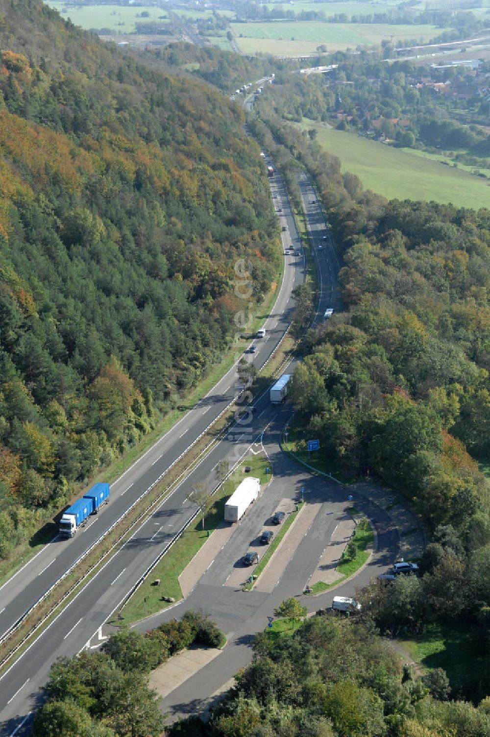 Luftbild Eisenach - Alter Trassen-Verlauf der A 4 bei Eisenach