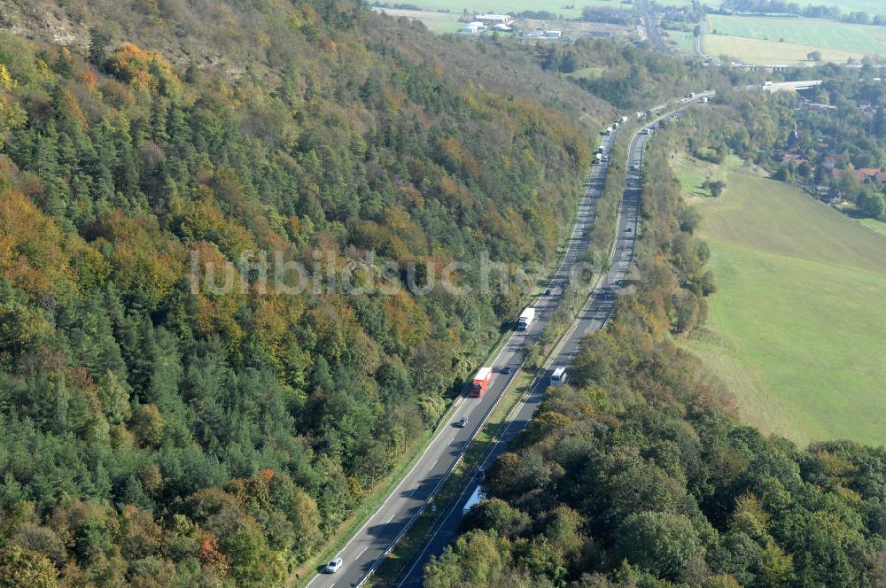 Luftaufnahme Eisenach - Alter Trassen-Verlauf der A 4 bei Eisenach