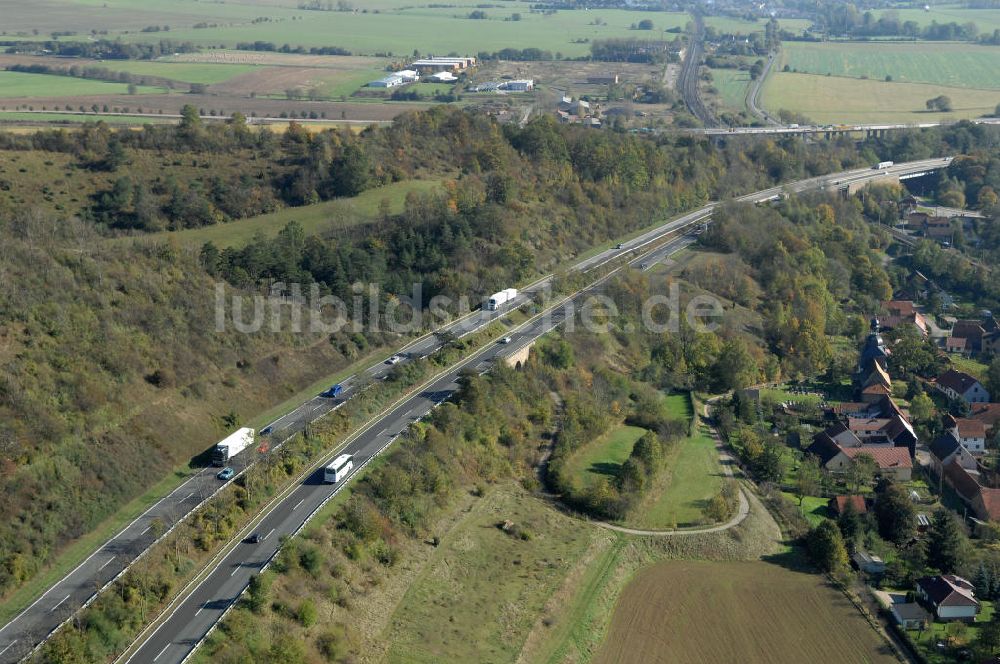 Luftbild Eisenach - Alter Trassen-Verlauf der A 4 bei Eisenach