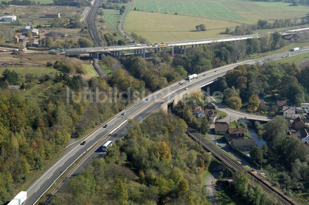 Luftbild Eisenach - Alter Trassen-Verlauf der A 4 bei Eisenach